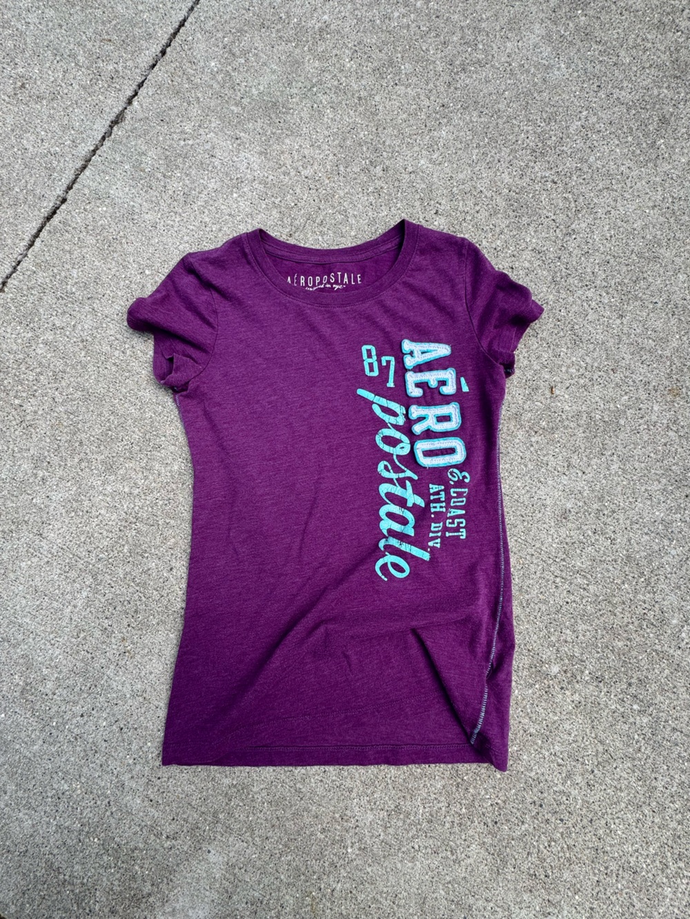Aeropostale Girls Purple Tee with Light Blue Logo